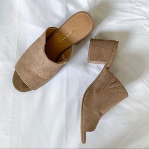 Faux Suede Mules